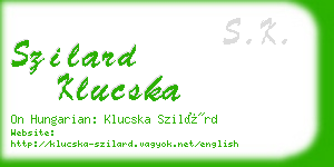 szilard klucska business card